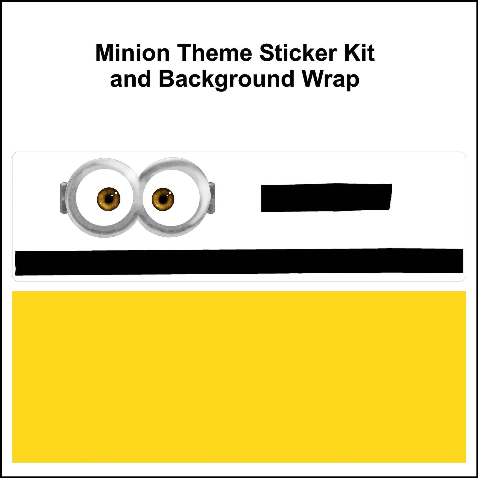 Minion theme Doc Band Sticker Kit and Yellow Background.