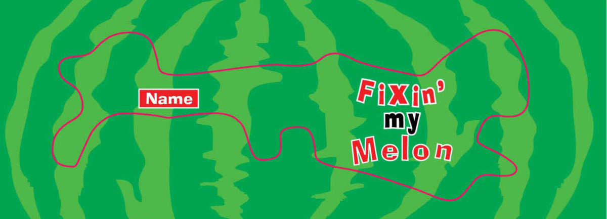 Fixin&#39; my melon doc band wrap with your child&#39;s name printed on it.