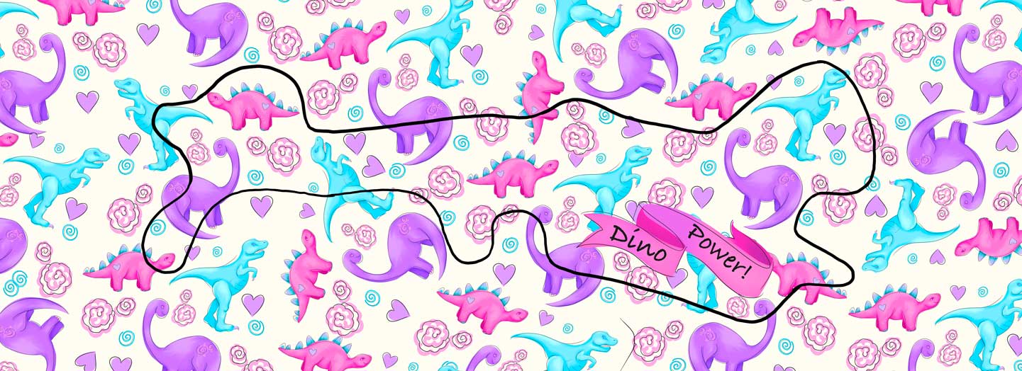 cranial helmet decal printed with dinosaurs.