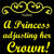 doc Band Stickers printed with your child's name, and the words A Princess adjusting her crown. The color is yellow.