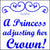 doc Band Stickers printed with your child's name, and the words A Princess adjusting her crown. The color is blue.