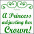 doc Band Stickers printed with your child's name, and the words A Princess adjusting her crown. The color is Green