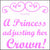 doc Band Stickers printed with your child's name, and the words A Princess adjusting her crown. The color is pink.