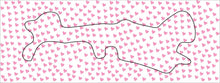 Load image into Gallery viewer, cranial helmet wrap printed with multiple pink hearts with a background color of white.
