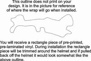 this image shows what does not print on out doc band and cranial helmets wraps.