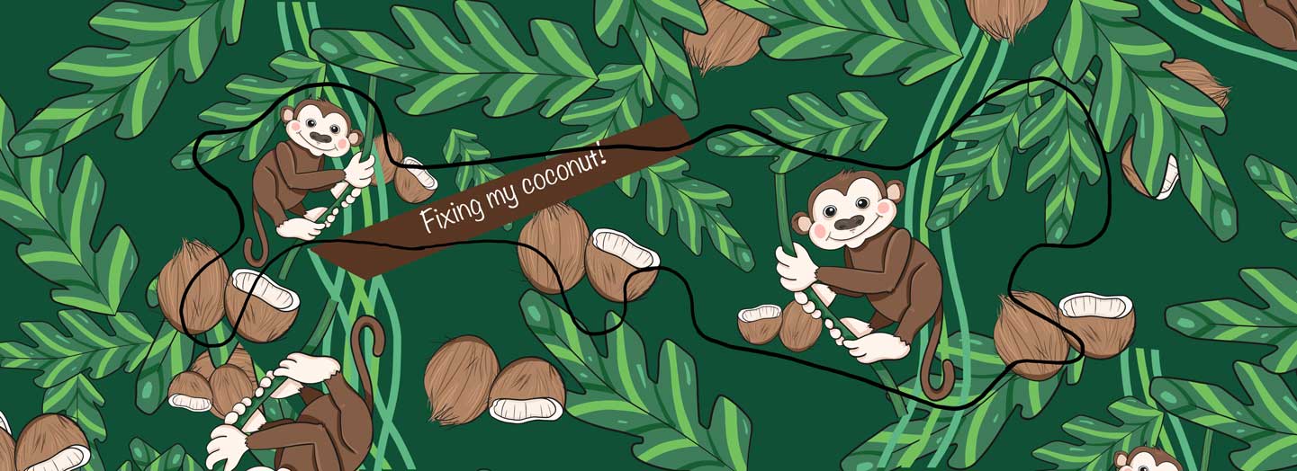 monkey and coconut doc band sticker wrap