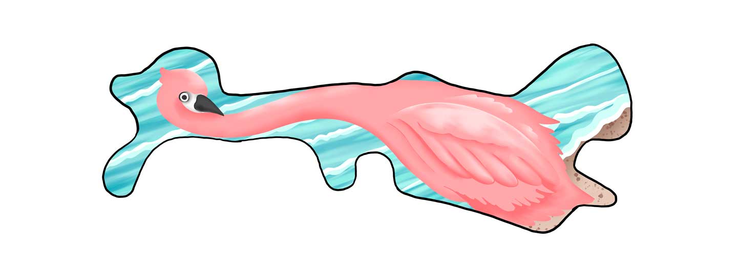 pink flamingo doc band sticker