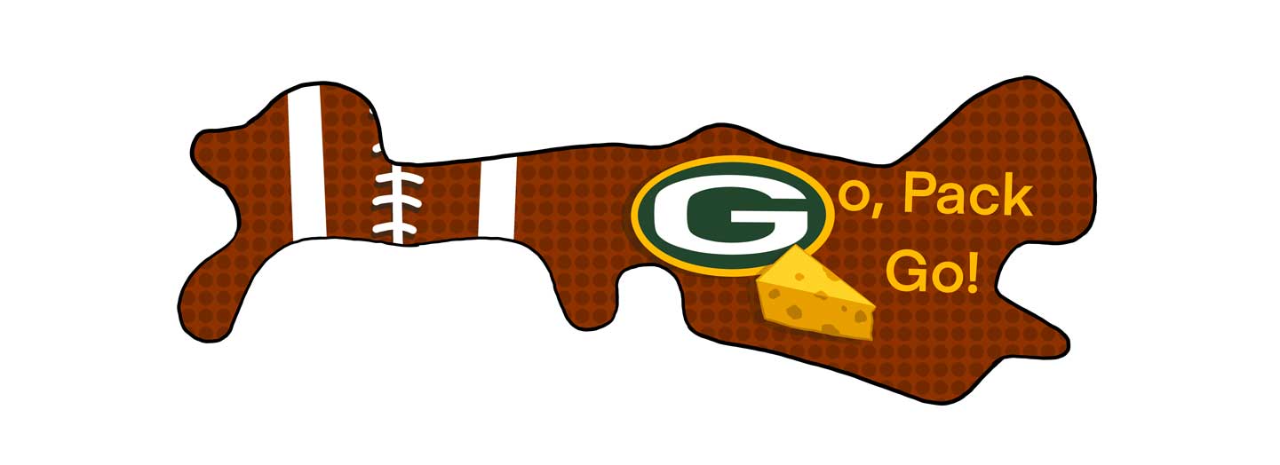 Green Bay Packers Football Inspired Doc Band Wrap printed with cheese and go pack go