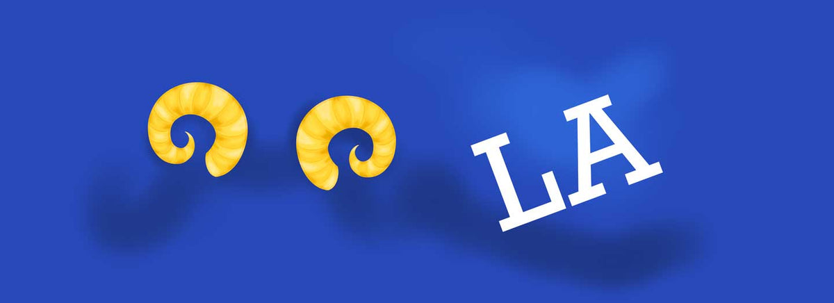 LA Rams style cranial helmet decal ready to print and apply to cranial helmet.