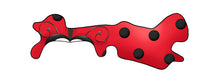 Load image into Gallery viewer, ladybug theme cranial helmet decal printed in red white and black to represent a ladybug.
