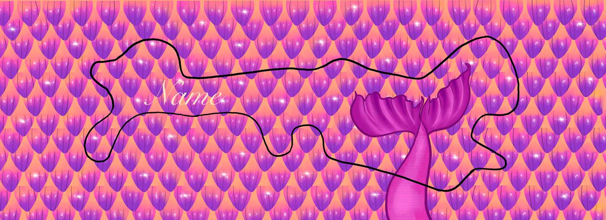 Mermaid Inspired Doc Band Wrap with doc band outline