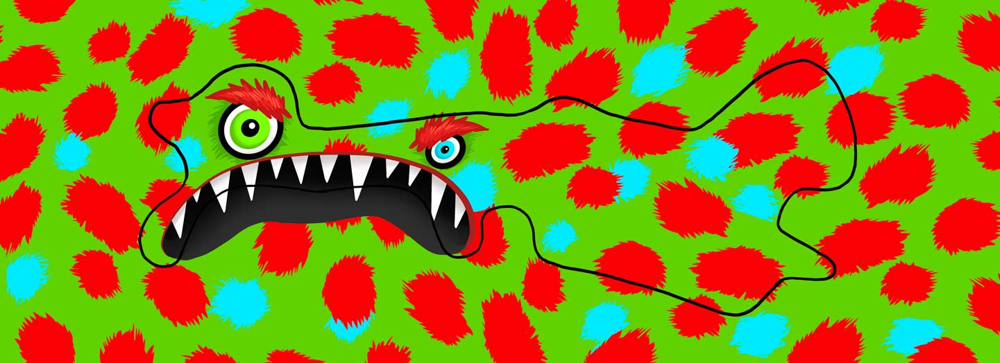 Monster Inspired Doc Band Wrap with doc band outline