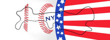 Load image into Gallery viewer, NY Yankees Baseball Inspired Doc Band Wrap with doc band outline.
