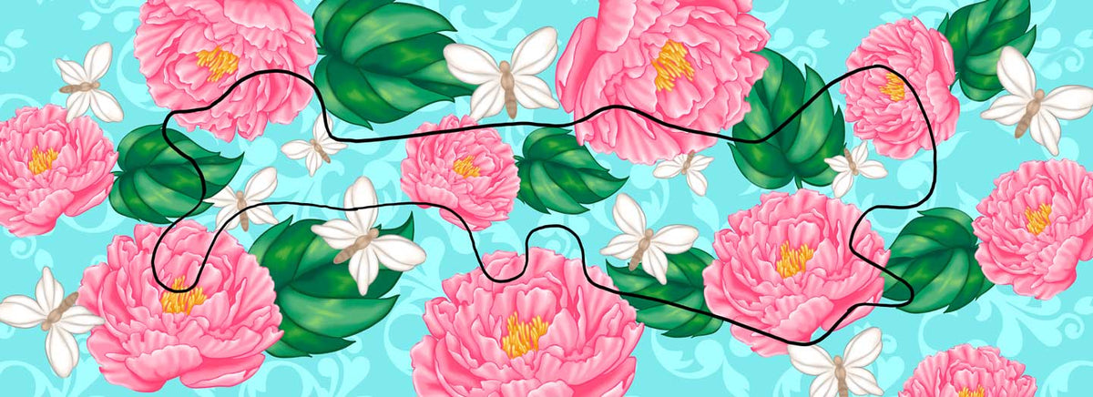 cranial helmet floral printed sticker