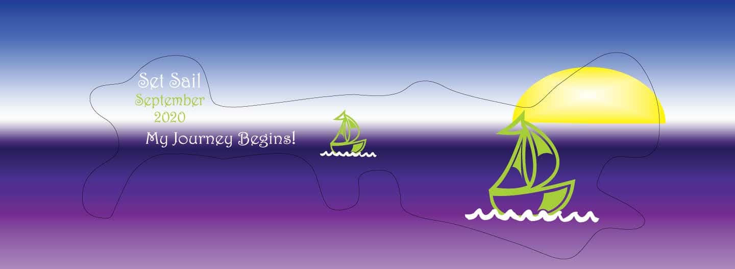 Set Sail my journey begins doc band wrap with custom date and lime boats.