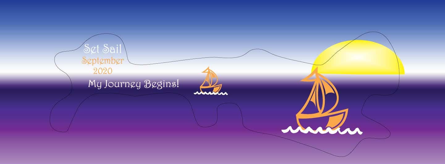 Set Sail my journey begins doc band wrap with custom date and orange boats.