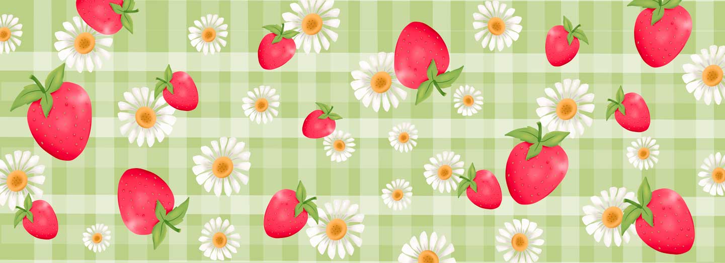 Summer Strawberry and Flowers Doc Band Wrap ready to print and apply to the doc band.
