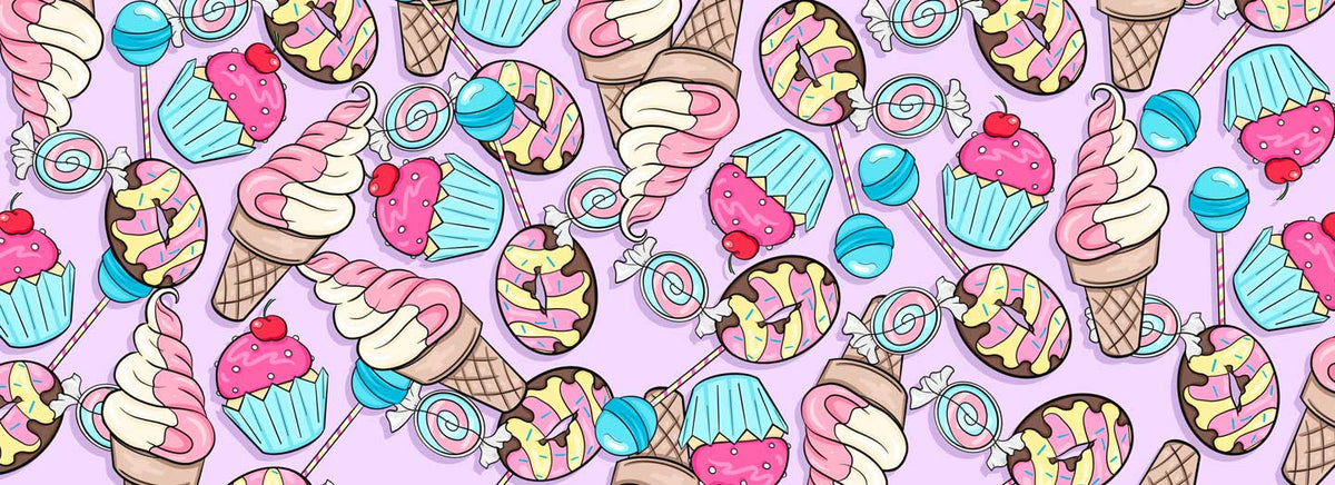 Sweets Ice Cream Cupcakes Candy Doc Band Wrap ready to print and apply to a doc band.