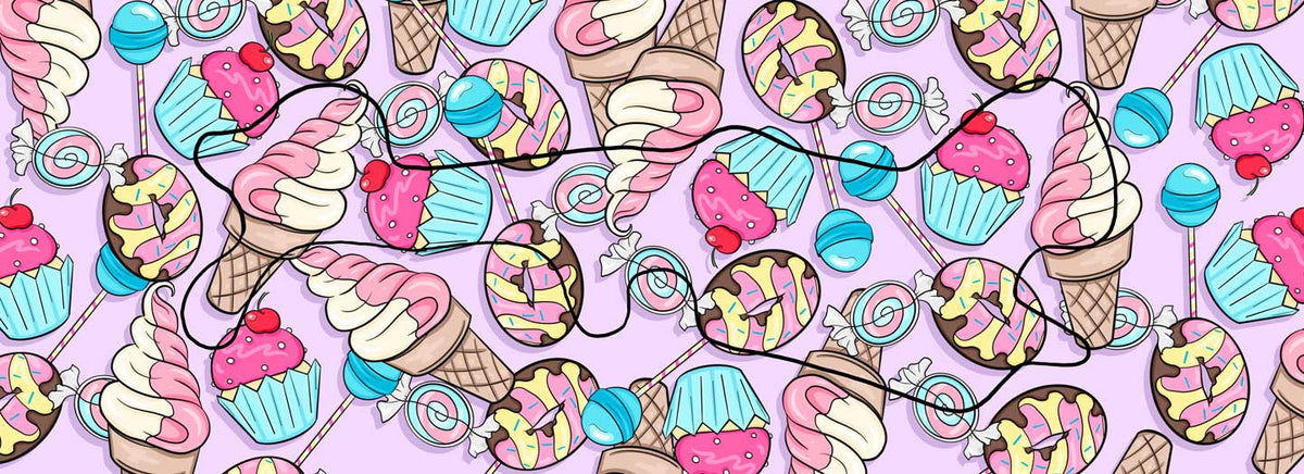 Sweets Ice Cream Cupcakes Candy Doc Band Wrap has the doc band outline in the image.