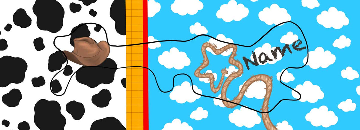 Toy Story Inspired Doc Band Wrap with the doc band outline in the image.