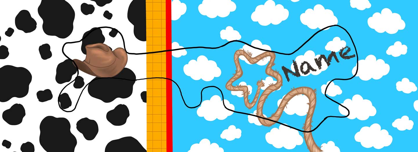 Toy Story Inspired Doc Band Wrap with the doc band outline in the image.