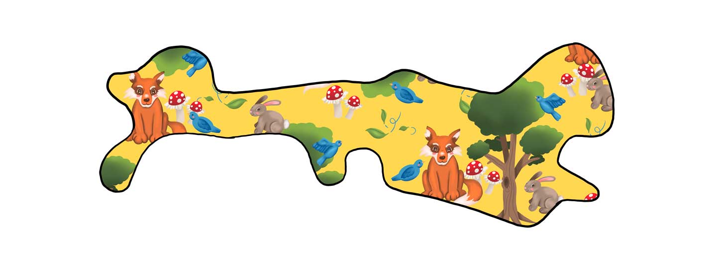 Woodland Birds Rabbits Fox and Mushrooms Doc Band Wrap