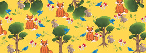 Woodland Birds Rabbits Fox and Mushrooms Doc Band Wrap ready to print and apply to a doc band.